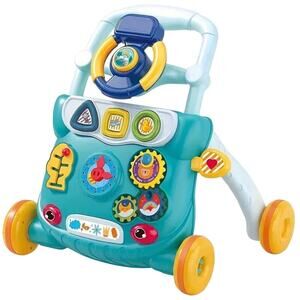 NWT ~ Baby Walker Toy with Music & Anti-Rollover Safety Steering Wheel Clock etc